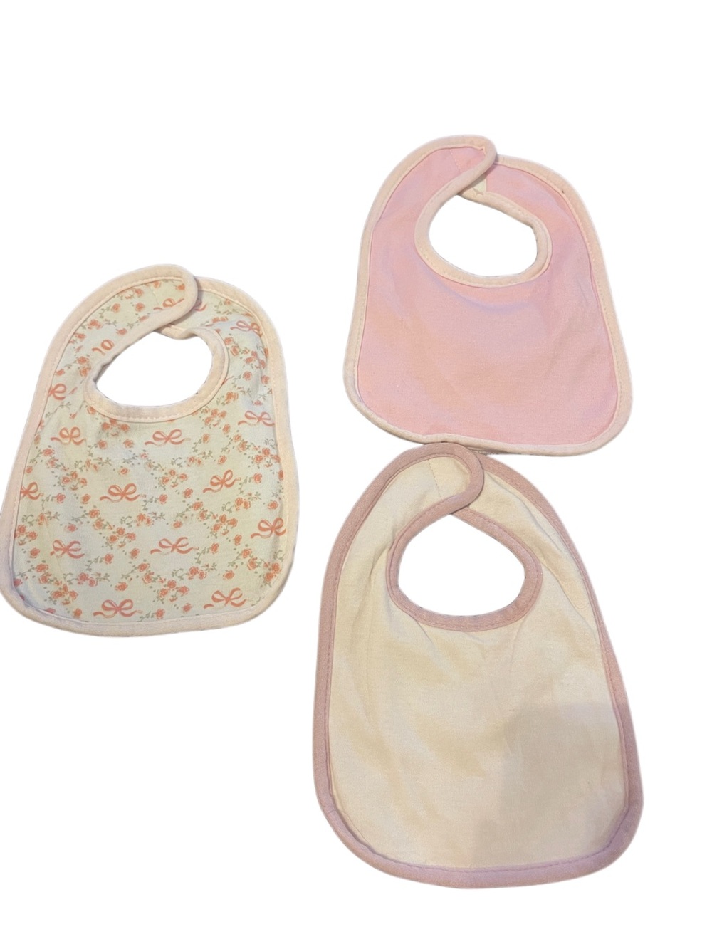 Pink Baby Bib Set - Soft Absorbent Infant Bibs (3-Pack)